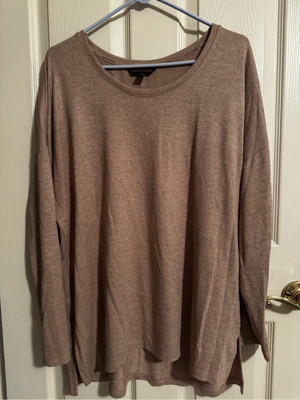 Banana Republic Taupe Scoop Neck Long-Sleeve Tunic